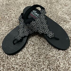 Skechers Black Beaded Women's Sandals